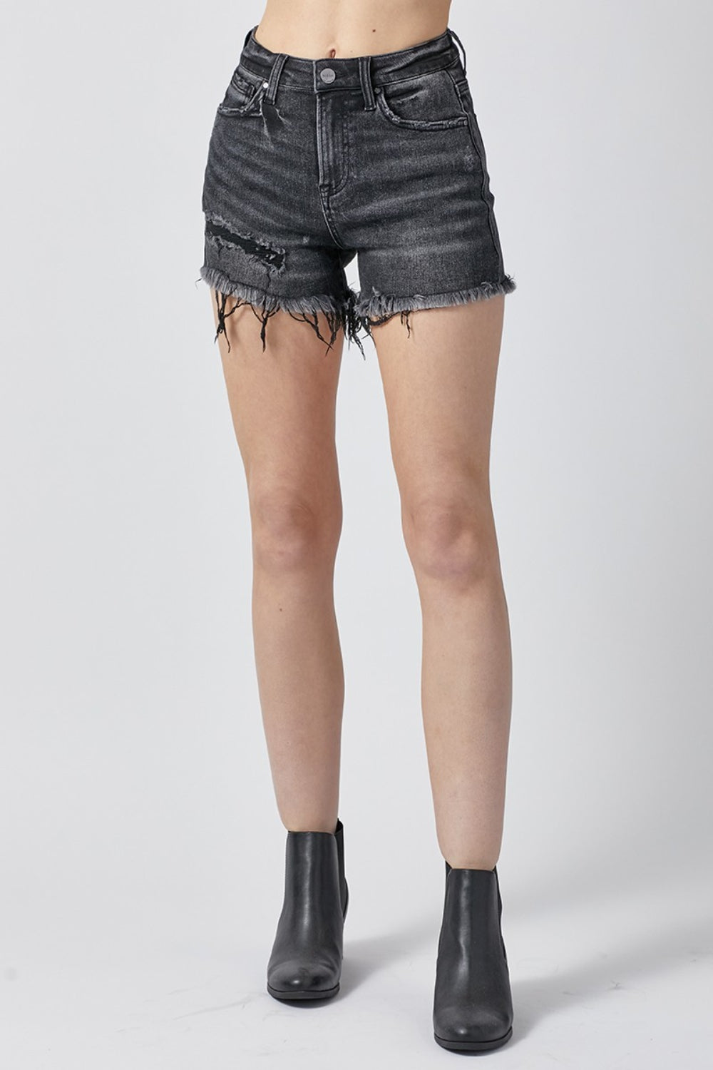 RISEN Raw Hem Denim Shorts with Pockets Trandify deal