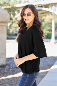 Basic Bae Full Size Round Neck Drop Shoulder T-Shirt Trandify Deal