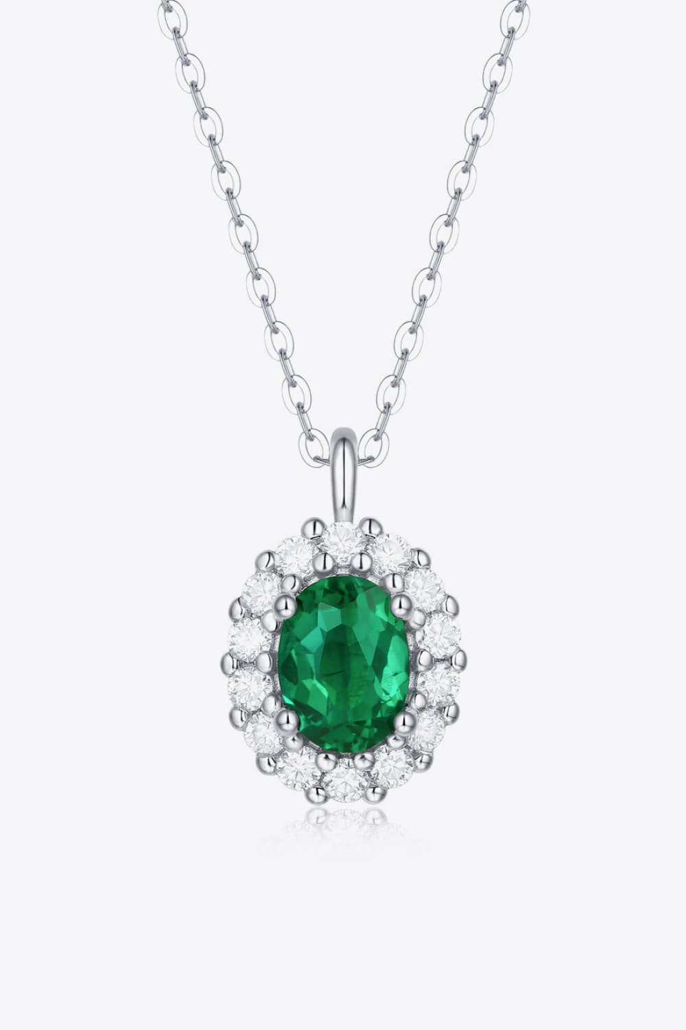 1.5 Carat Lab-Grown Emerald 925 Sterling Silver Necklace Trandify Deal