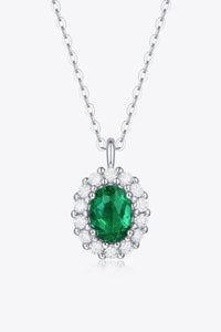 1.5 Carat Lab-Grown Emerald 925 Sterling Silver Necklace Trandify Deal