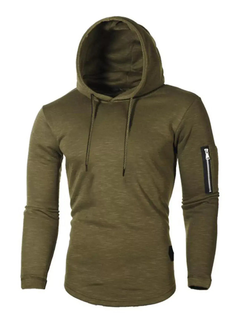 Men's Plus Size Slim Fit Hoodie | Long Sleeve Cotton Blend Pullover