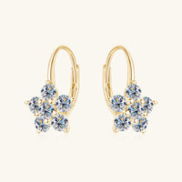 1.2 Carat 925 Sterling Silver Moissanite Flower Huggie Earrings Trandify Deal