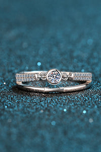 Moissanite Cutout Rhodium-Plated Ring Trandify Deal