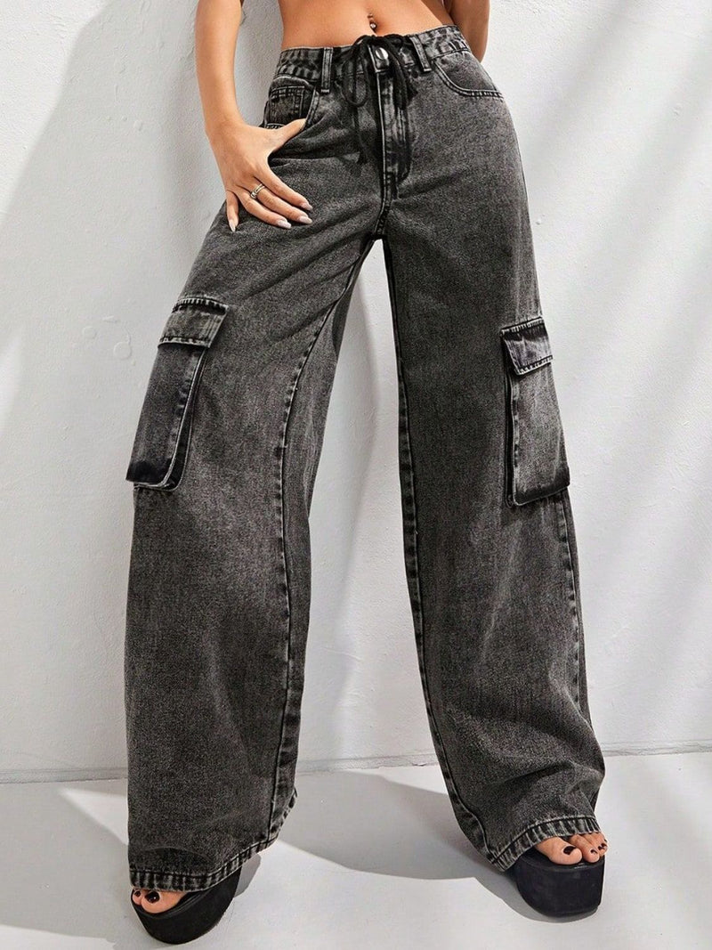 Wide Leg Jeans with Pockets Trandify Deal