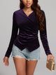 Ruched Surplice Long Sleeve Top Trandify Deal
