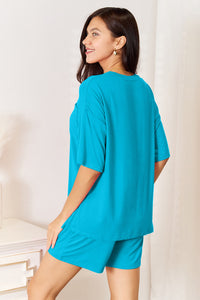 Basic Bae Full Size Soft Rayon Half Sleeve Top and Shorts Set Trandify Deal
