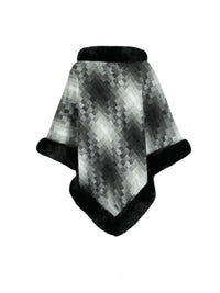 Faux Fur Trim Poncho Trandify Deal