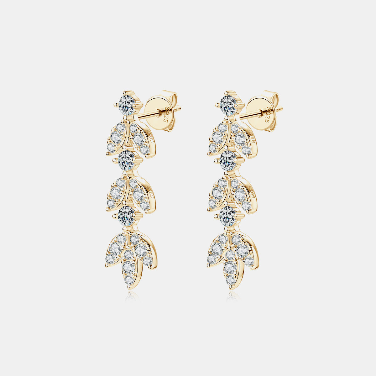 925 Sterling Silver Moissanite Leaf Earrings Trandify deal