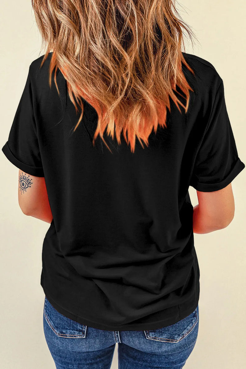 Graphic Round Neck Short Sleeve T-Shirt - Trandify Deal