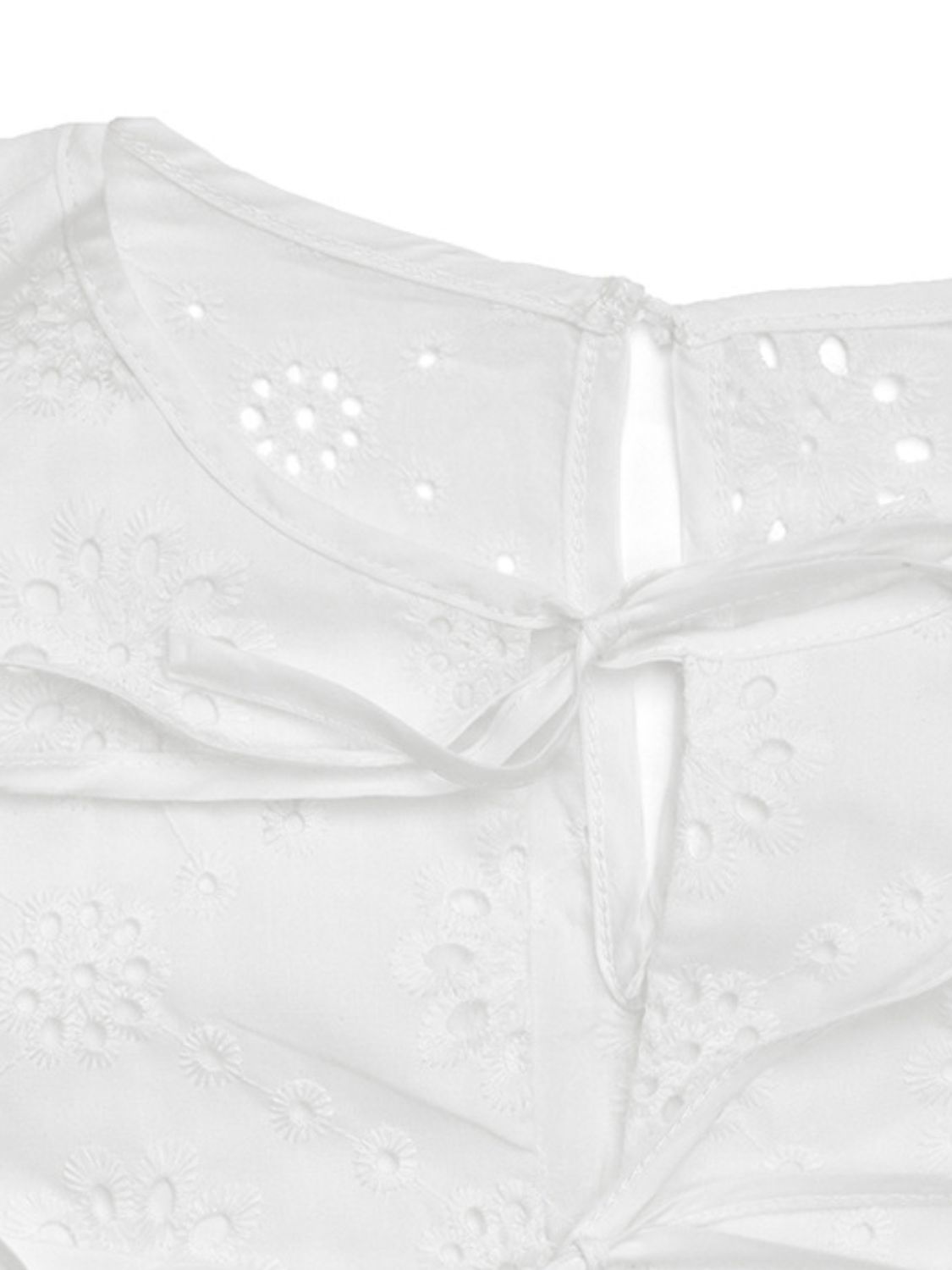 Perfee Tied Eyelet Short Sleeve Bodysuit Trandify Deal