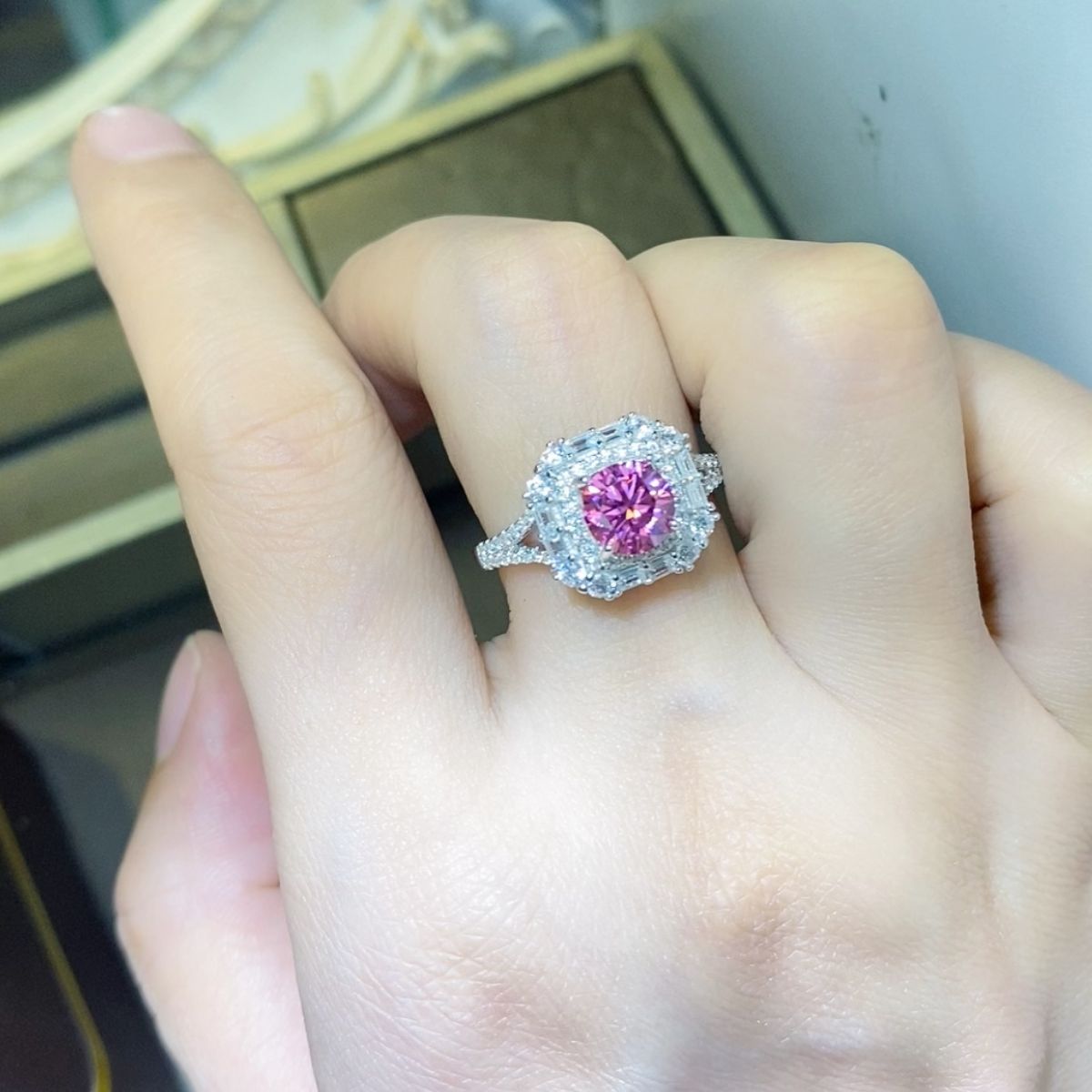 1 Carat Moissanite Zircon 925 Sterling Silver Ring Trandify Deal
