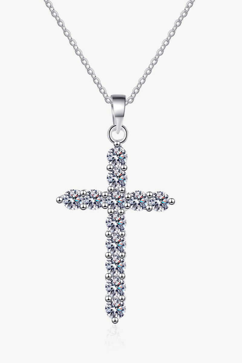 Moissanite Cross Pendant Chain Necklace Trandify Deal