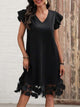 Ruffled V-Neck Cap Sleeve Dress Trandify Deal