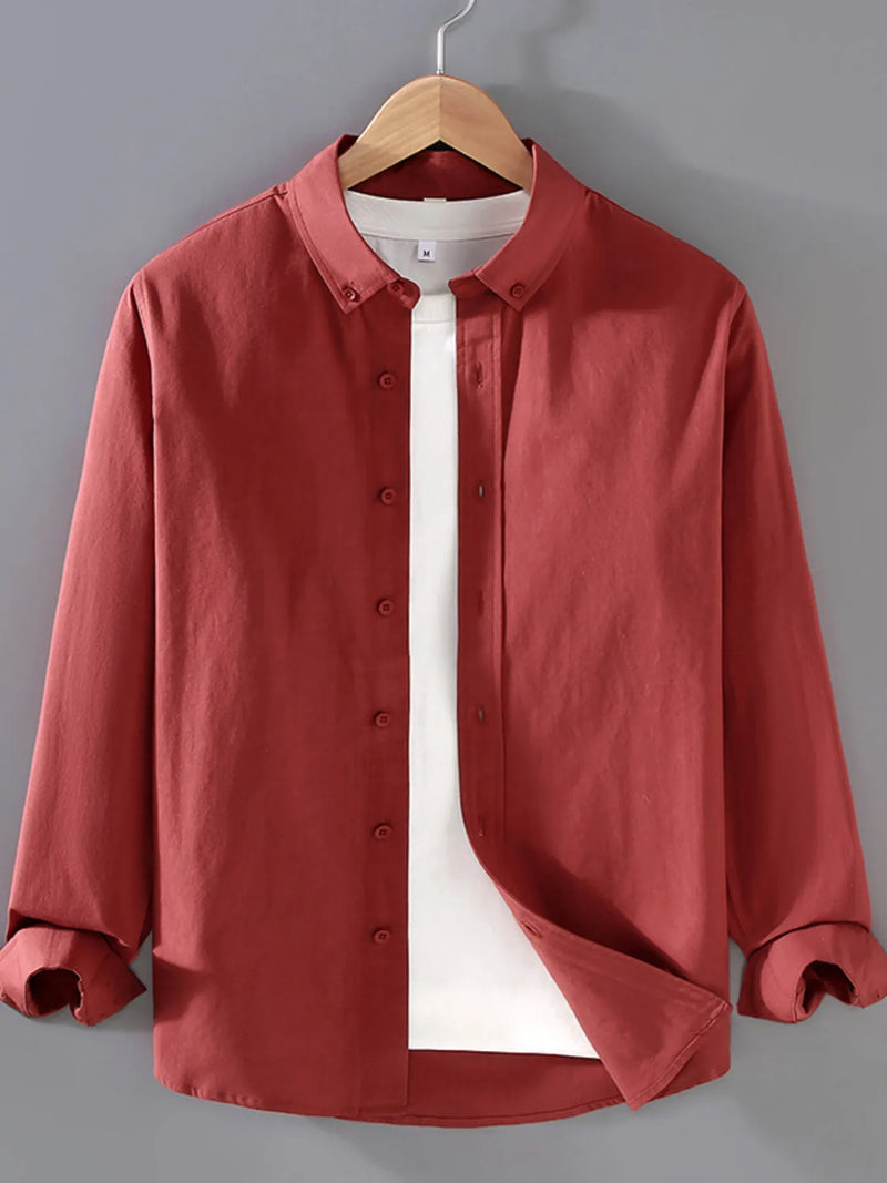 Men’s Plus Size Button-Up Long Sleeve Shirt – Comfort Fit Casual Style