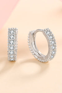 925 Sterling Silver Inlaid Moissanite Huggie Earrings Trandify deal