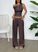 Women’s One Shoulder Top and Wide Leg Pants Set – Trendy Summer Outfit for Casual & Evening Wear