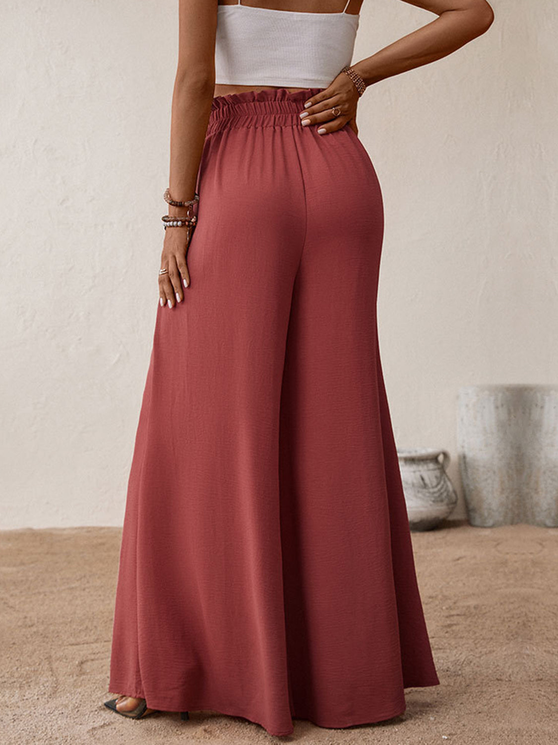 Perfee Frill Tied Wide Leg Pants Trandify Deal