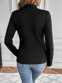 Mock Neck Long Sleeve T-Shirt Trandify deal