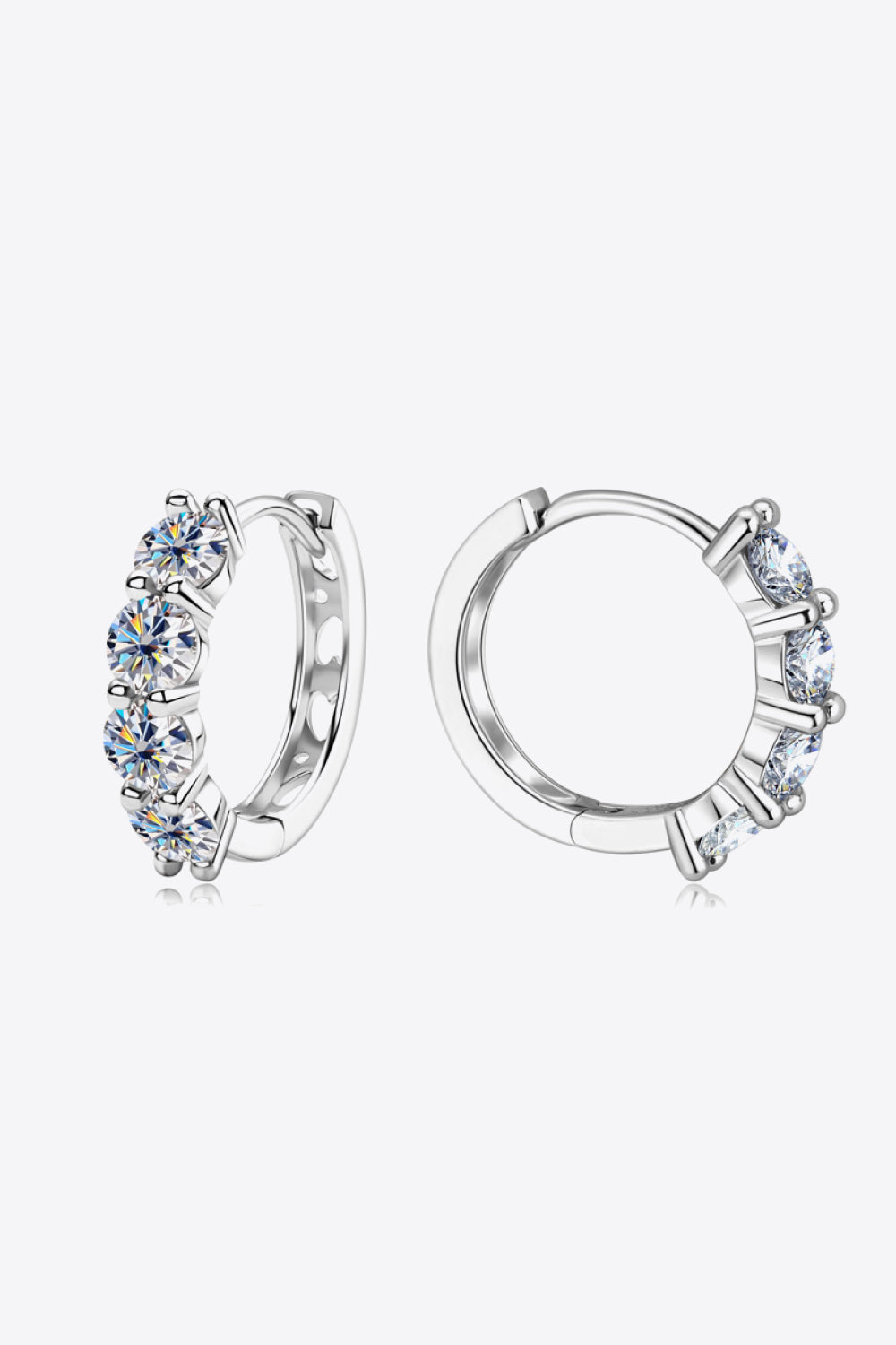 2.4 Carat Moissanite Huggie Earrings Trandify Deal