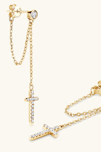 Moissanite 925 Sterling Silver Cross Earrings Trandify Deal