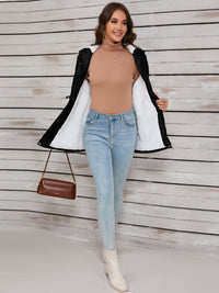 Drawstring Long Sleeve Hooded Jacket Trandify Deal