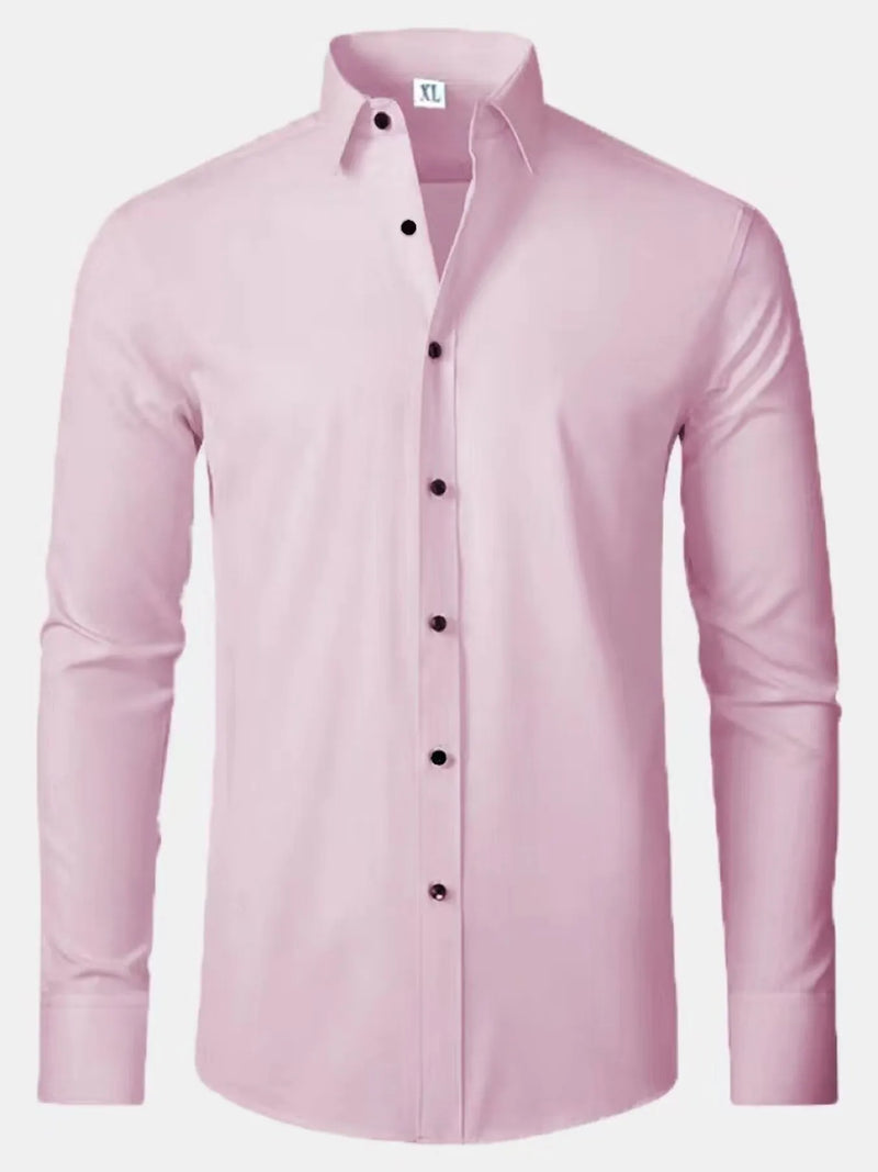 Men’s Plus Size Button-Up Long Sleeve Shirt – Big & Tall Relaxed Fit Casual Formal Stretch Fabric – Trendy Office & Party Wear
