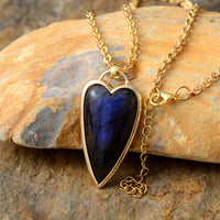 Copper Labradorite Heart Shape Necklace Trandify Deal
