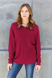 Double Take Full Size Round Neck Long Sleeve T-Shirt Trandify Deal