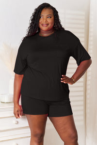 Basic Bae Full Size Soft Rayon Half Sleeve Top and Shorts Set Trandify Deal