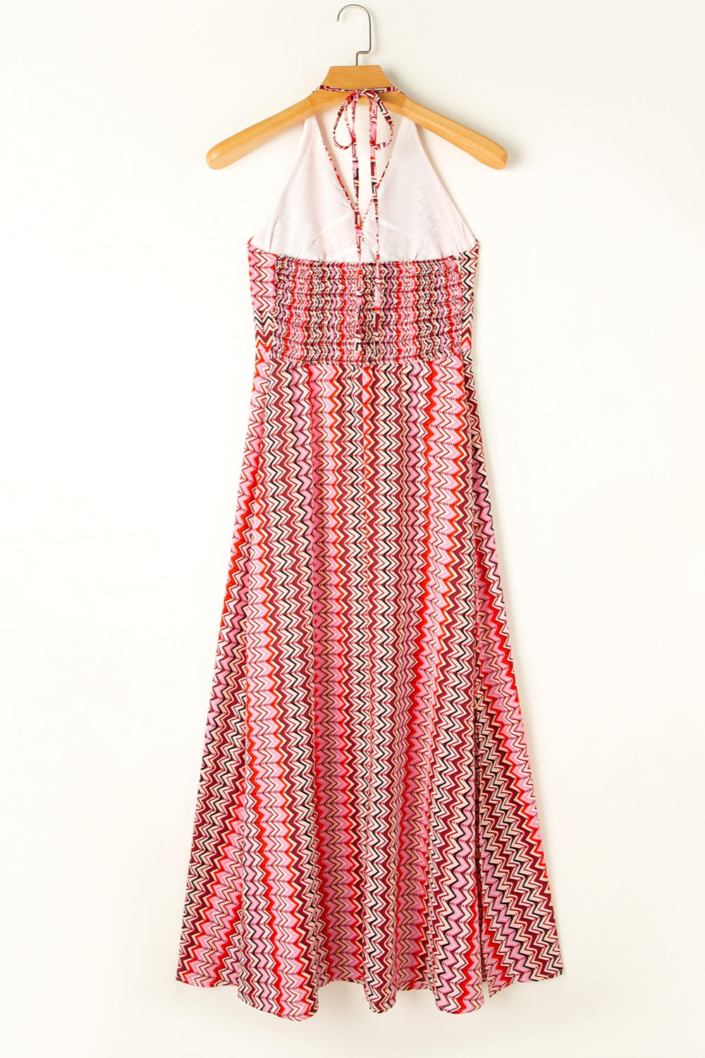 Slit Printed Halter Neck Dress Trandify deal