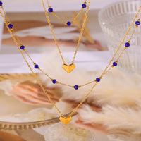 Titanium Steel Section Crystal Double-Layered Necklace Trandify deal