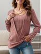 Square Neck Long Sleeve T-Shirt Trandify Deal