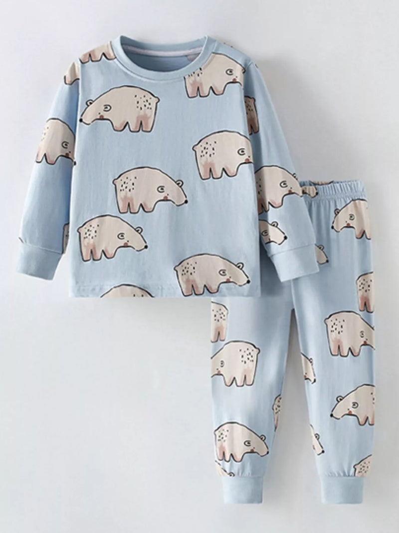 Kids Pajama Sets - Soft Cotton Round Neck PJ Set for Boys & Girls