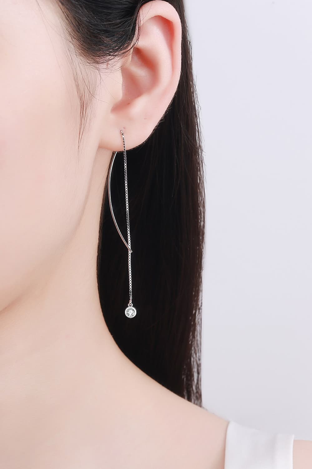 Moissanite 925 Sterling Silver Threader Earrings Trandify Deal