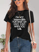 Letter Graphic Round Neck Short Sleeve T-Shirt Trandify deal