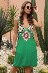 Geometric V-Neck Spaghetti Strap Cover Up Dress Trandify deal