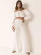 Off Shoulder Long Sleeve Top and Pants Set Trandify deal