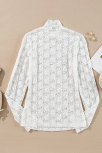Lace Mock Neck Long Sleeve Top Trandify Deal