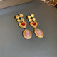 Copper Inlaid Rhinestone Vintage Earrings Trandify deal
