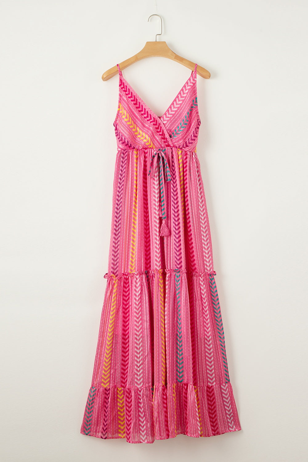 Printed Surplice Maxi Cami Dress - Trandify Deal