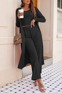 Drawstring Tank, Long Sleeve Cover Up and Pants Set Trandify Deal