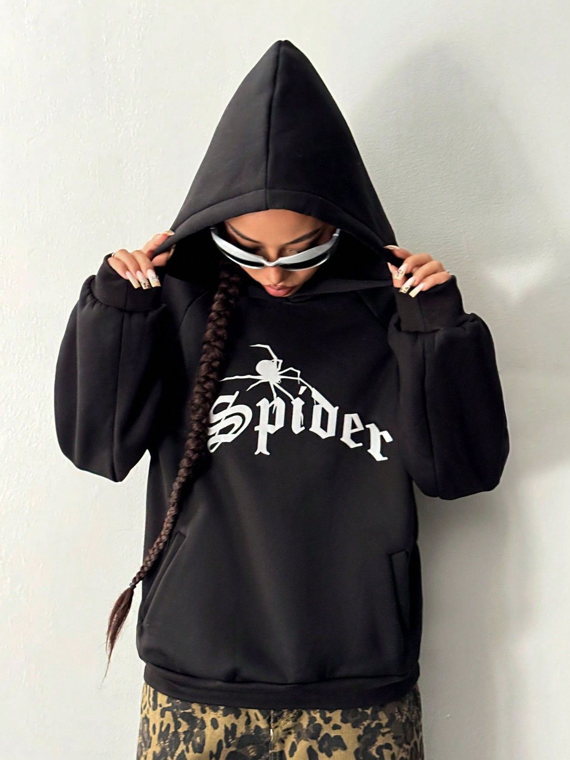 SPIDER Long Sleeve Hoodie with Kangaroo Pocket Trandify Deal