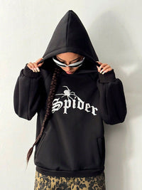 SPIDER Long Sleeve Hoodie with Kangaroo Pocket Trandify Deal