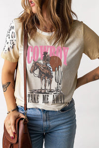 Graphic Round Neck Short Sleeve T-Shirt Trandify Deal