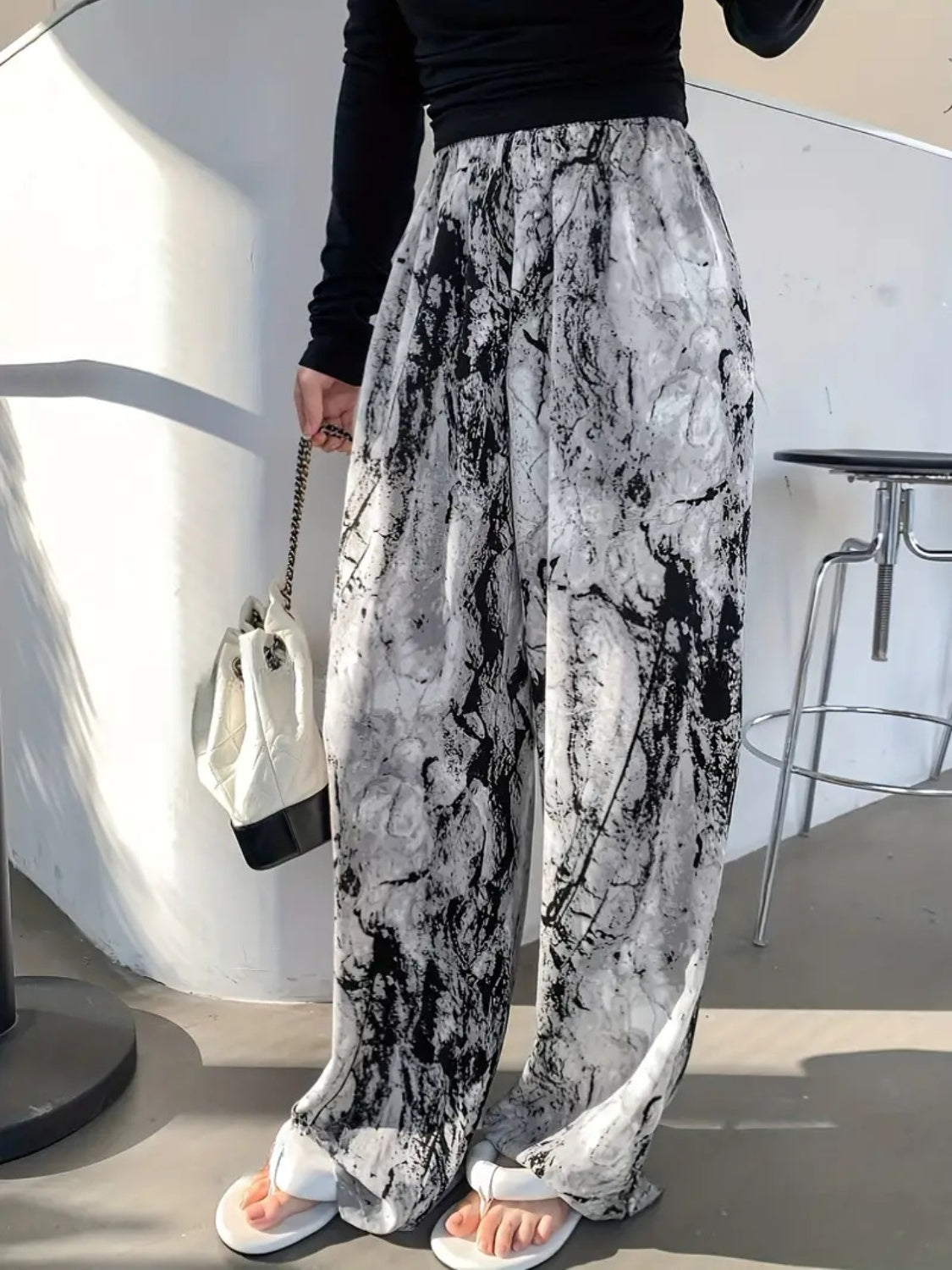 Printed Wide Leg Pants Trandify Deal