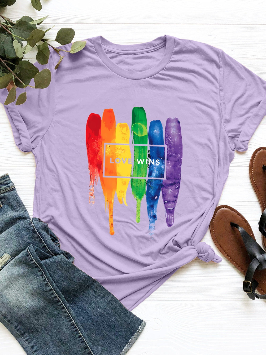 Graphic Round Neck Short Sleeve T-Shirt Trandify deal