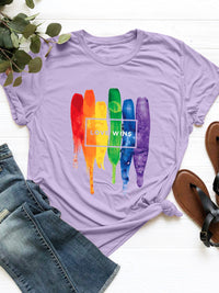 Graphic Round Neck Short Sleeve T-Shirt Trandify deal