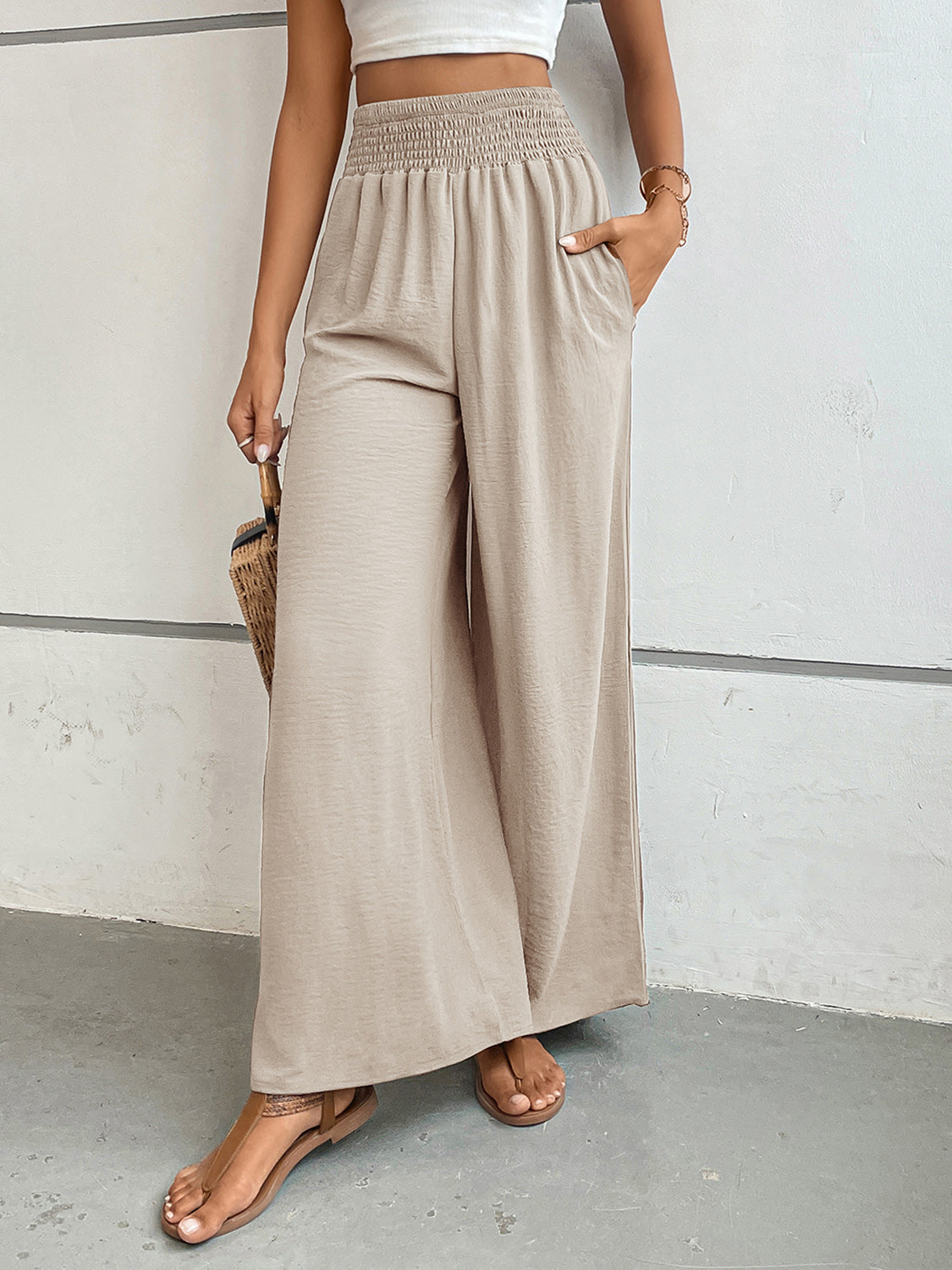 Perfee Wide Leg Pants with Pockets Trandify Deal