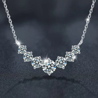 1.7ct moissanite solitaire necklace featuring sparkling diamonds set in sterling silver.