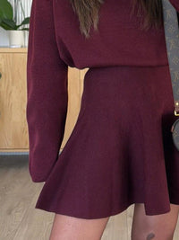 Women's ribbed knit sweater dress long sleeve mini fall outfit casual dress